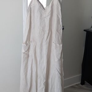 Cream Linen Italian Dress